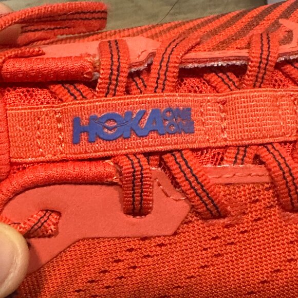 EUC HOKA Men's Rincon 2 Running Shoes Red & White w/ Blue Accents Size 10.5 - Picture 9 of 15